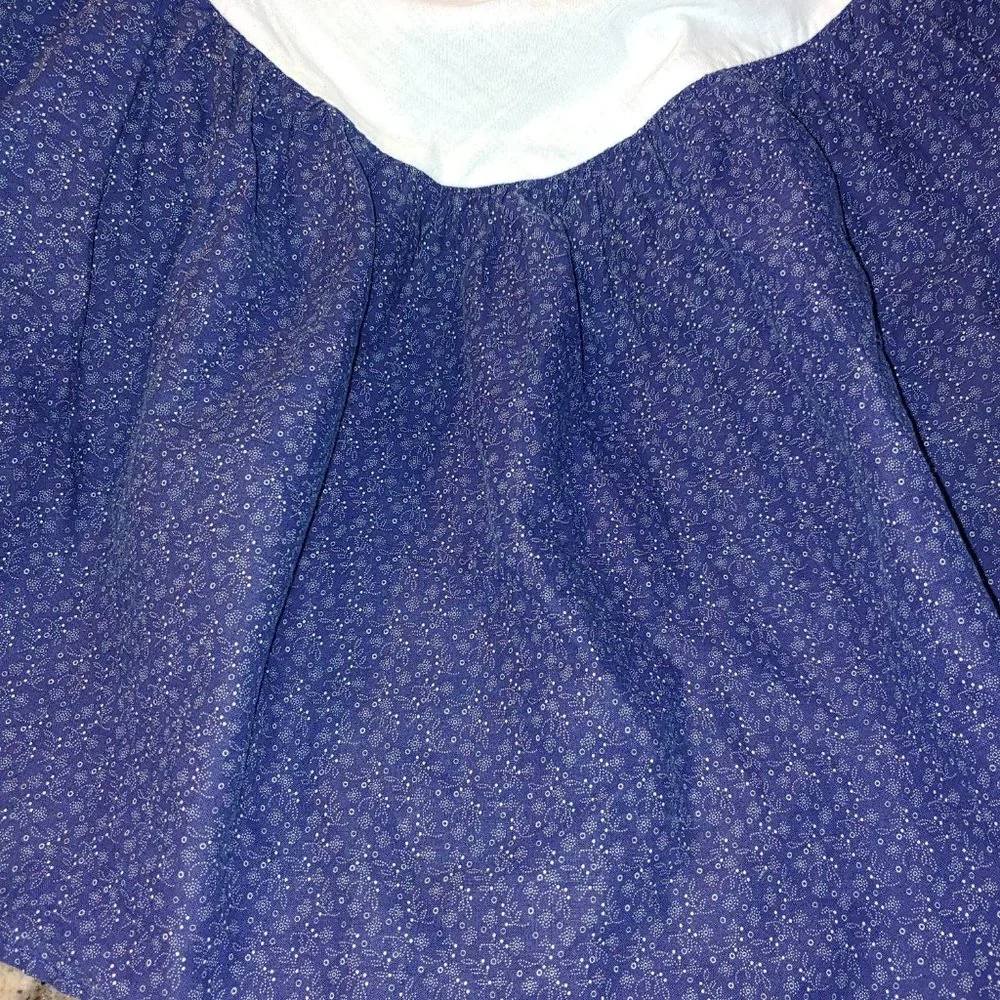 Ralph Lauren KING Blue Petite Floral Ruffled VTG Bed Skirt 13